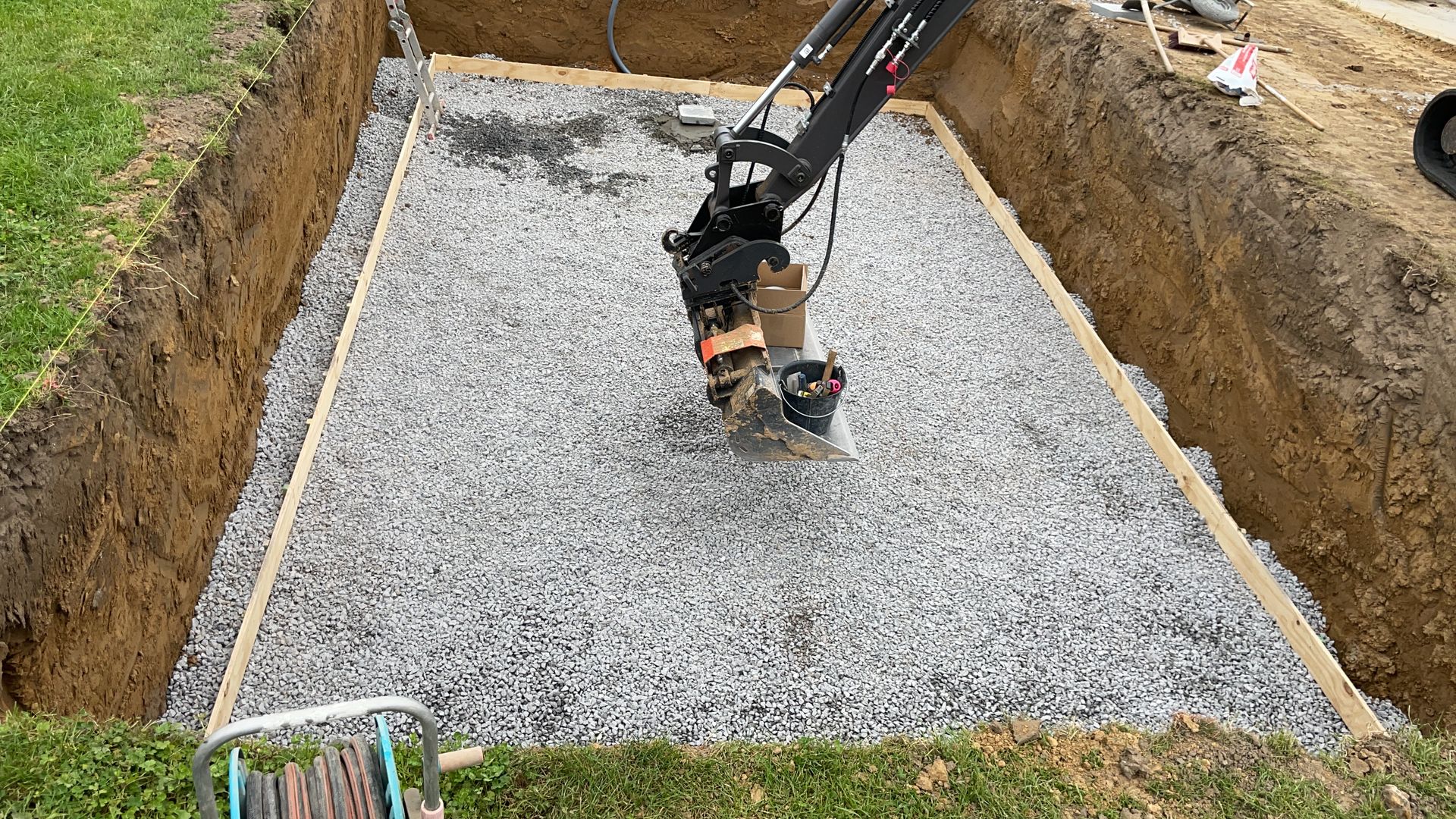 réalisation d'un coffrage drainant pour piscine 